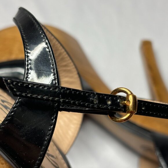 GUCCI Sz 39  Black Patent Leather Stiletto Heels - Picture 4 of 9